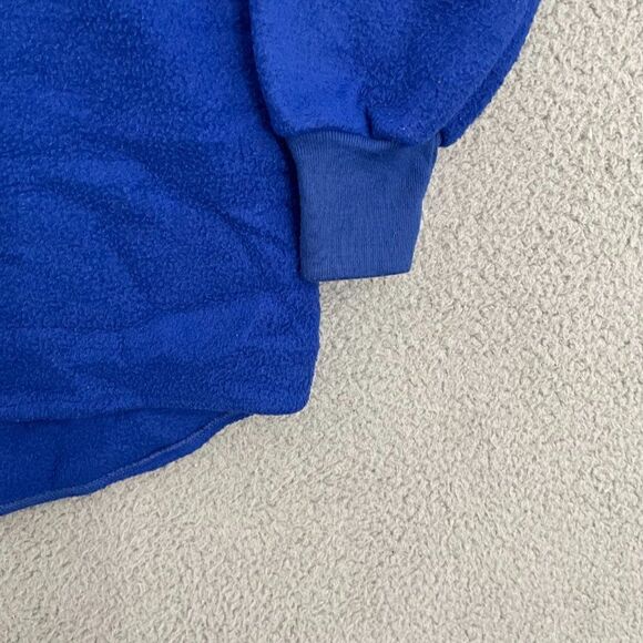 Vintage Look Sweater Men L Blue 1/4 Zip Fleece Pullover - Picture 2 of 10